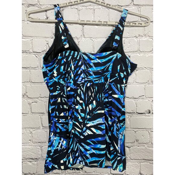 Swimsuits for All Women’s Plus 24 Twist Front Swim Dress One Piece Black New - Picture 3 of 9